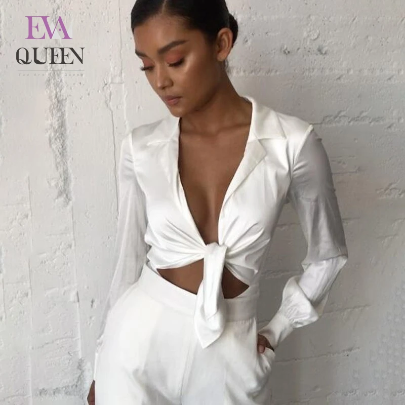 EvaQueen 2018 сексуальный комбинезон женский повседневный черный белый Облегающий с
