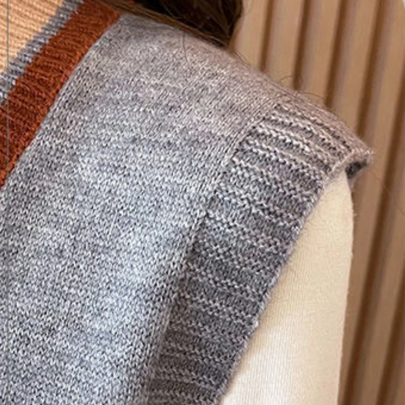 Женский простой классический свитер в стиле пэчворк трендовые повседневные