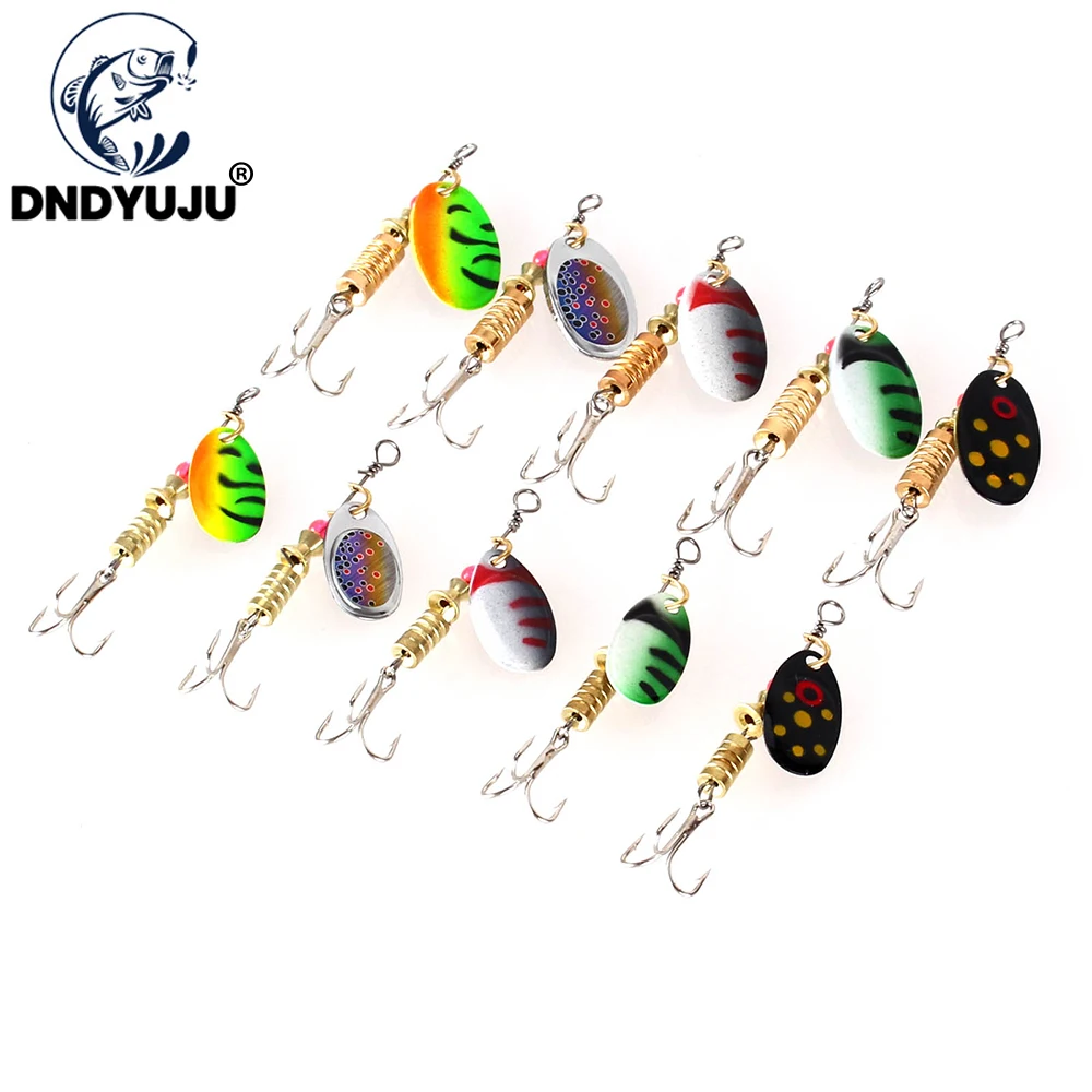 

DNDYUJU 10pcs/lot Metal Hard Baits Fishing Lure 4g 4.8g 7g 10g 14g Spinner Bait High Quality Treble Hook Fishing Tackle For Pike