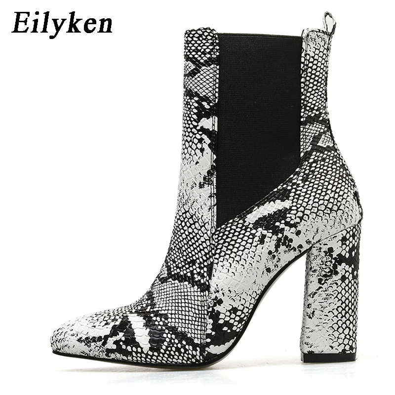 Eilyken женские ботильоны на высоком каблуке из искусственной кожи сексуальные