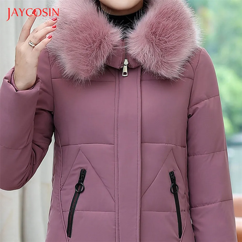 Joycosin 2019 Winter women Jacket Fashion Fluff Hooded coat Slim fit Zipper long sleeve Solid color tops | Мужская одежда