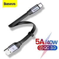 baseus 23cm 5a usb type c cable for huawei p30 p20 mate 30 20 p10 pro lite fast charging charger usb c type c cable for xiaomi