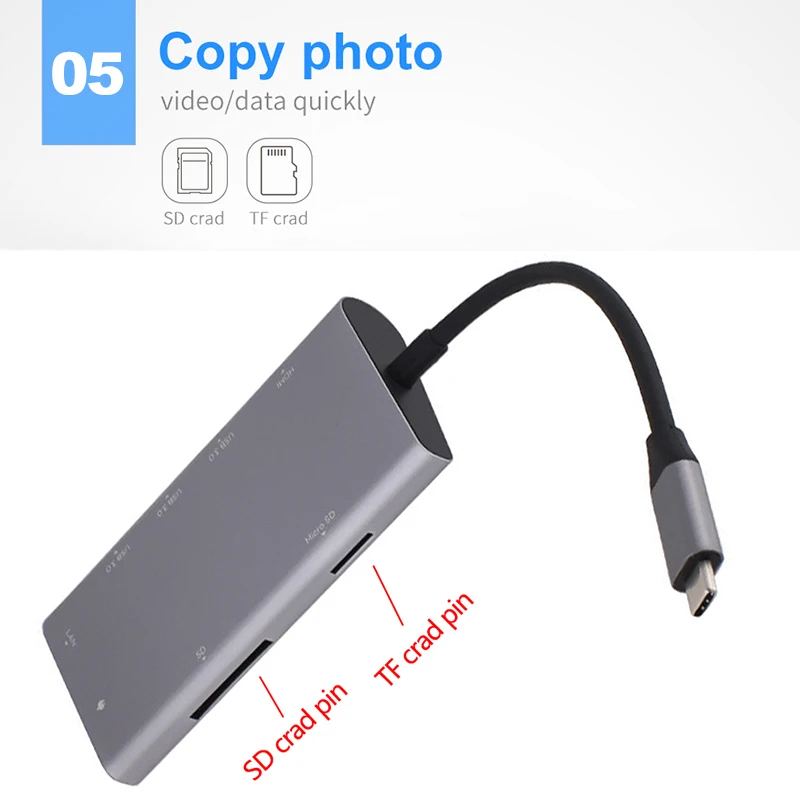 Feed me USB3.0 концентратор USB C к HDMI RJ45 автомобильный ридер PD адаптер для MacBook samsung Galaxy S9/S8 huawei mate 10 P20 Pro type C концентратор