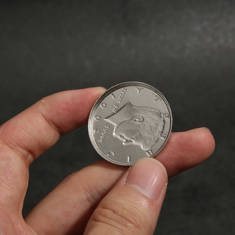 1PC Расширенная Оболочка Половинки Доллара (Голова) Фокусы Магии Появляющаяся Исчезающая Монета Магические Аксессуары Близкий План Проп Иллюзия B1021.