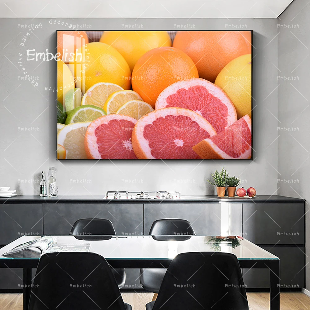 

1 Pieces Oranges Pieces Fresh Fruits Kitchen Home Decor Pictures For Living Room Wall Art Posters HD Print Canvas Oil Paintings