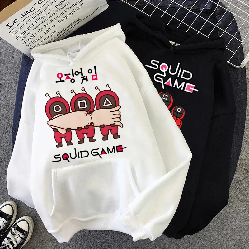 

Hot Korean Tv Squid Game Hoodies Men Kawaii Cartoon 456 001 Round Six Graphic Streetwear Unisex Tops Clothing Sweatshirts Male