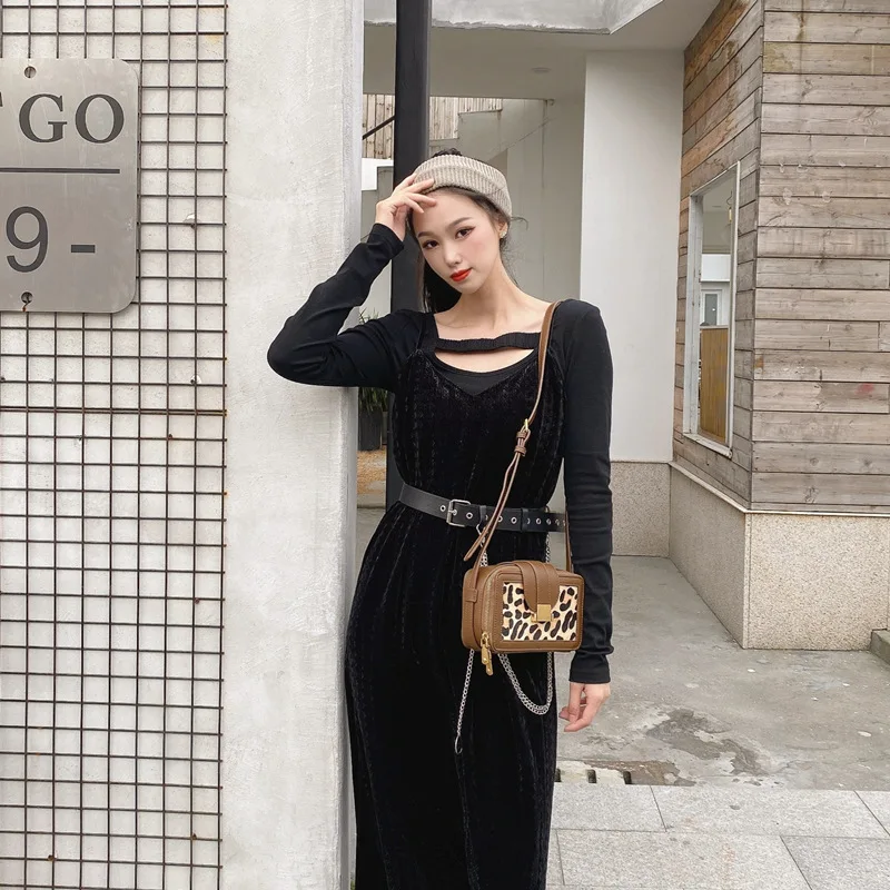 2020 зимняя горячая Распродажа конского волоса сумки с леопардовым принтом Камера