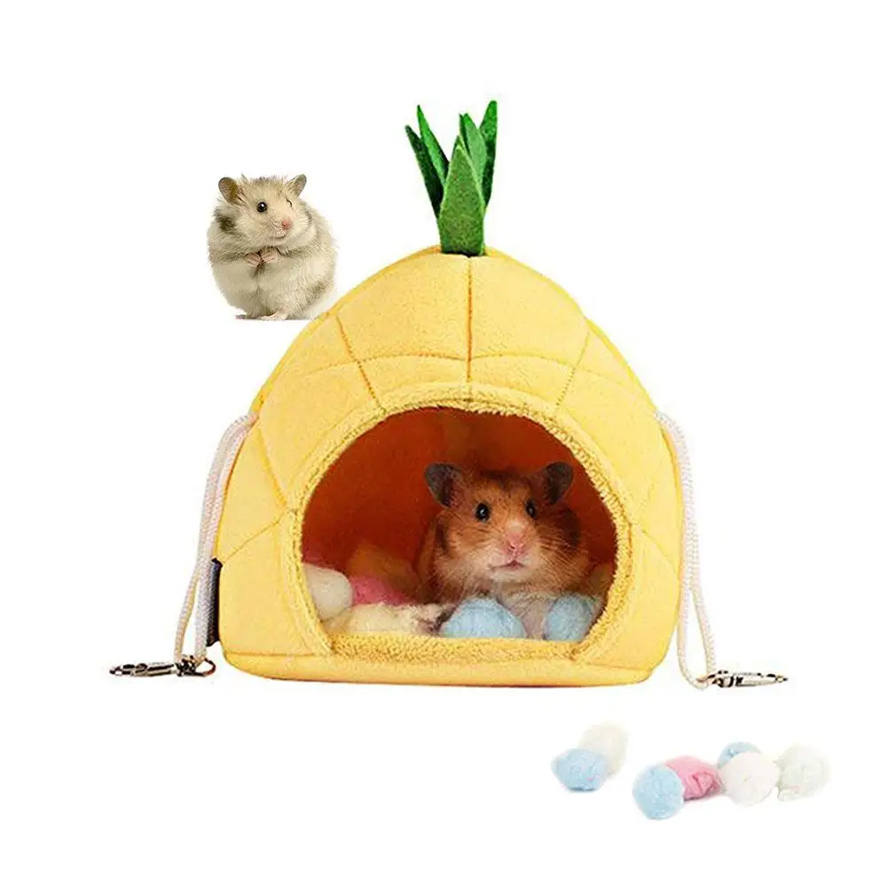 Подвеска для хомяка дом гамак форма ананаса небольшой Животные хлопок клетка