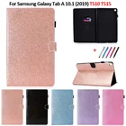 Блестящий флип-кошелек с подставкой для планшета, чехол для Samsung Galaxy Tab A 10,1, 2019, чехол, SM-T510 SM-T515