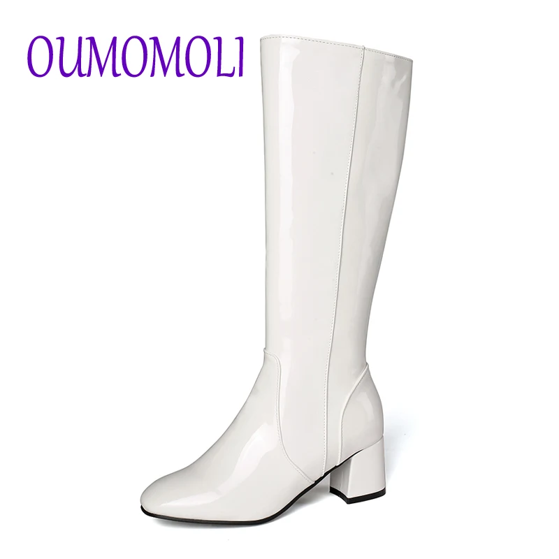 

2021 Knee High Women Boots Zipper Rome Boots square Toe Square Heels Increased Women's Boots Fashion Party Boots V96
