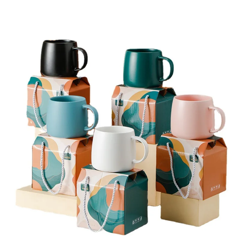 

Color Ceramic Glaze Ceramic Mug Water Cup Gift Ceramic cup Gift Box Set With Souvenir Breakfast Coffee Cup Breakfast Yogurt Cup