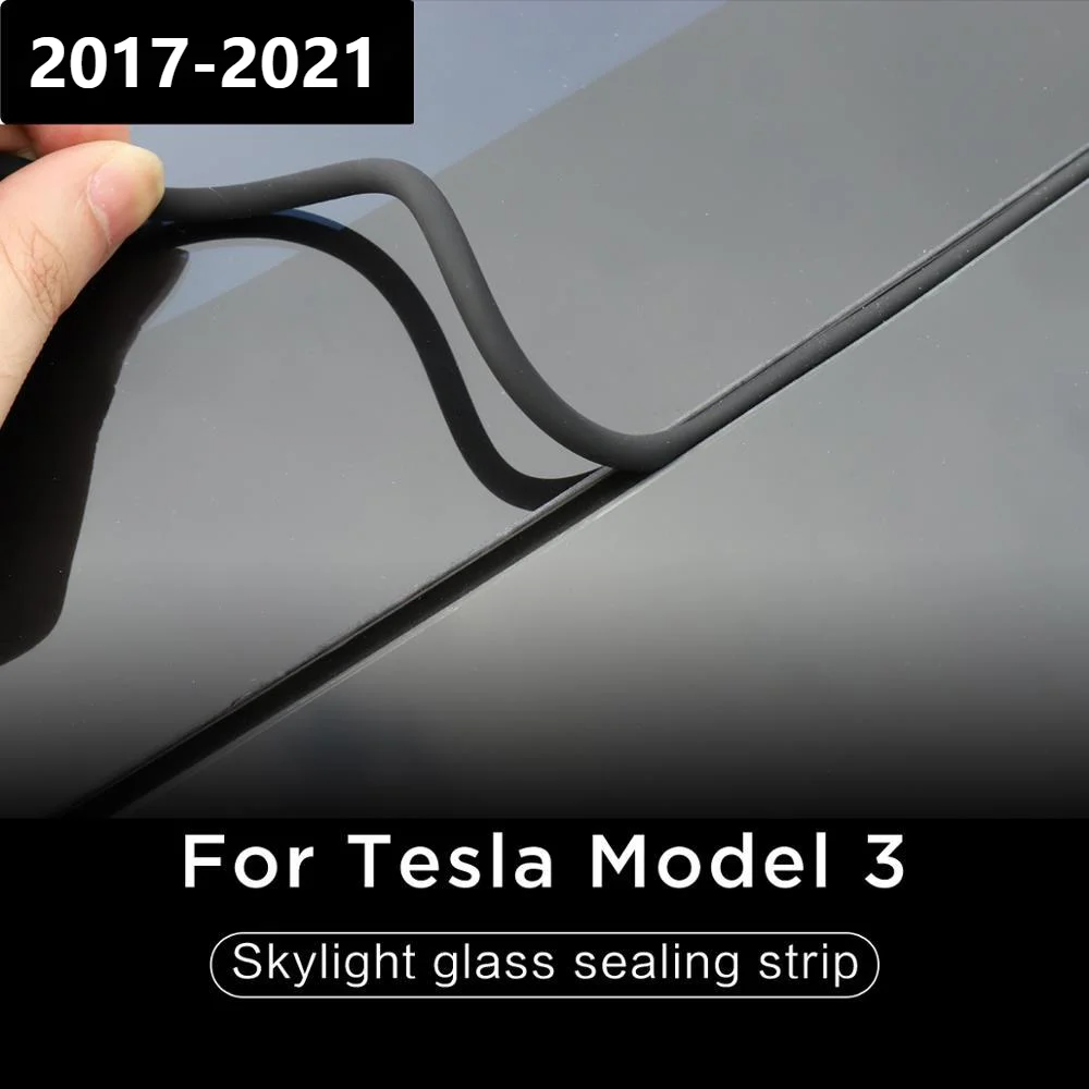 

1set Car wind Noise Reduction Kit Quiet Seal Kit For Tesla Model 3 2017-2021 Skylight glass sealing strip Car Accessories Model3