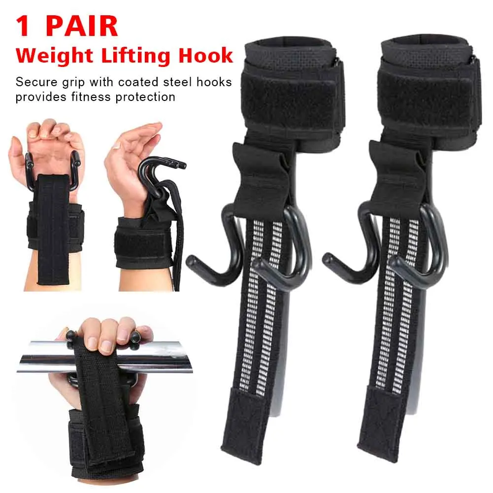 1 Pair Wrist Strap Supporting Cross Training Weight Lifting Hook Pull-up Gym Exercise Anti Slip Strength Heavy Duty Deadlifts | Спорт и