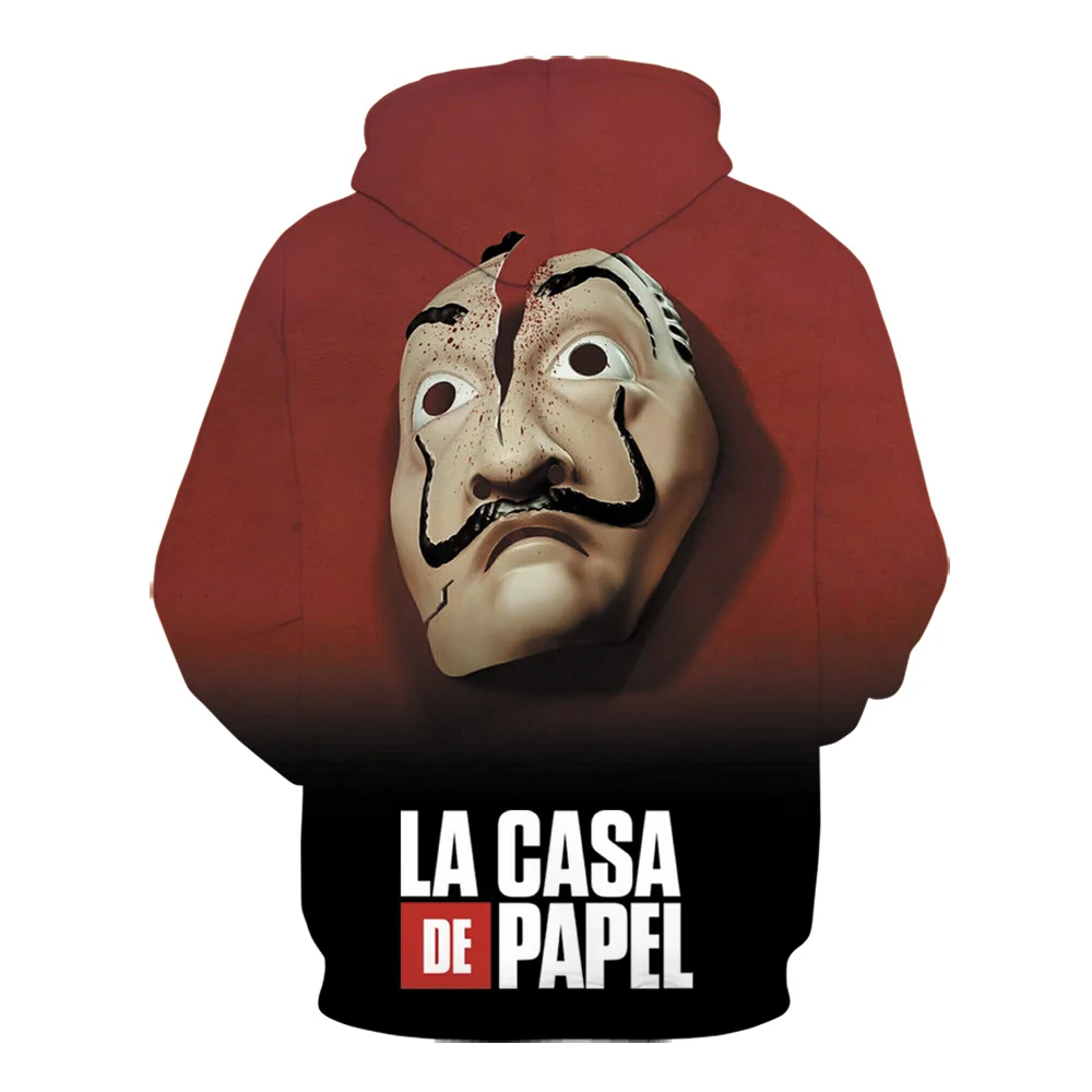

2021 Fashion Hoodies La Casa De Papel 3D Print Men/Women Casual Comfortable Hooded Sweatshirt Hip Hop Style Pullover Hoodie Tops