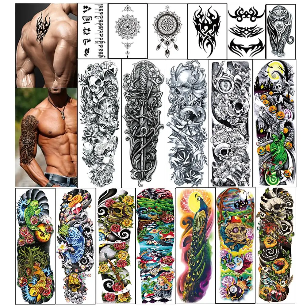 

Party Tattoo Stickers DIY Teen Guy Men Women Animal Arm Temporary Waterproof Flash Tattoo Sticker Black Tatoo 4