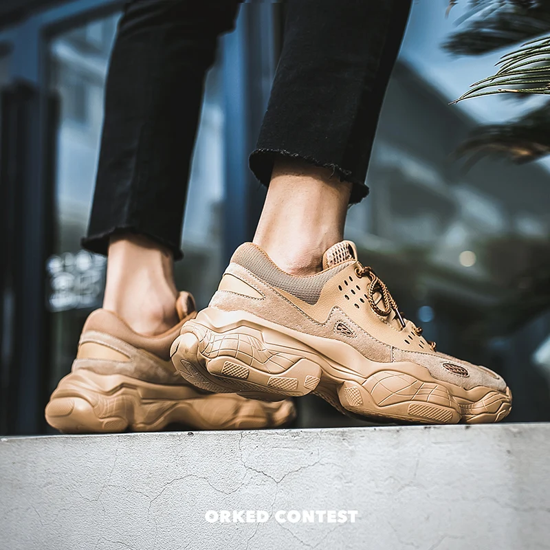 Новинка 2019 года Мужская обувь из искусственной кожи дышащая повседневная для