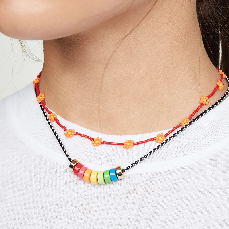 Богемное Бохо эмаль RA bizuteria collares de moda 2019 ювелирные бусины ожерелье цепочка corrente