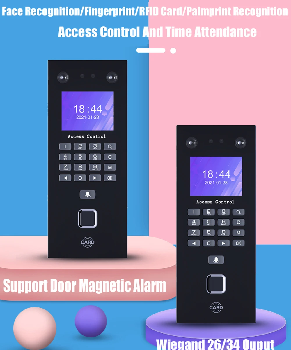 Face Recognition Access Control Facial Detection Door Lock Fingerprint Time Attendance Keypad TCP/IP USB RFID Card Palmprint |