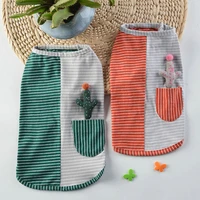 cat and dog clothes cactus spring and summer pet clothes pure cotton striped knitted dog vest clothes pet supplies