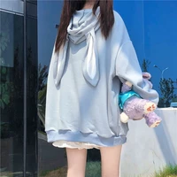 lovely kawaii long sleeve hooded sweatshirts spring autumn loose fit hoodie casual fashionable womens clothing japanese 2021