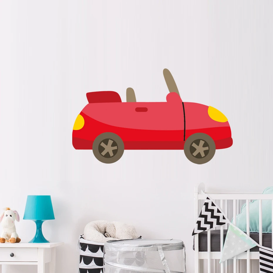 Наклейки на стены с мультяшными автомобилями и грузовиками сделай сам наклейки