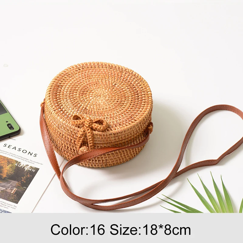 Сумки из ротанга Realer женские круглые соломенные сумки плетеная сумка ручной