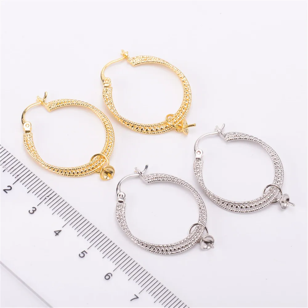 

925 Sterling Silver Plating Earrings Pearl Earrings Accessories Findings Earrings Jewelry Parts Fittings Mountings DIY Girl Gift