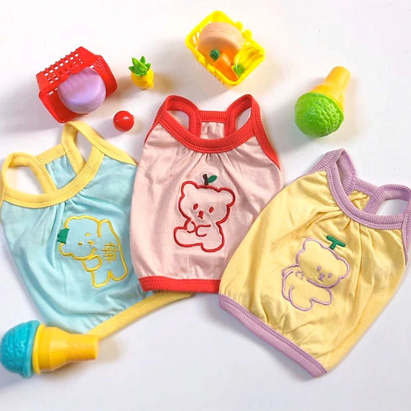 Милая одежда для домашних животных с вышивкой Маленький Медведь весенне-летние