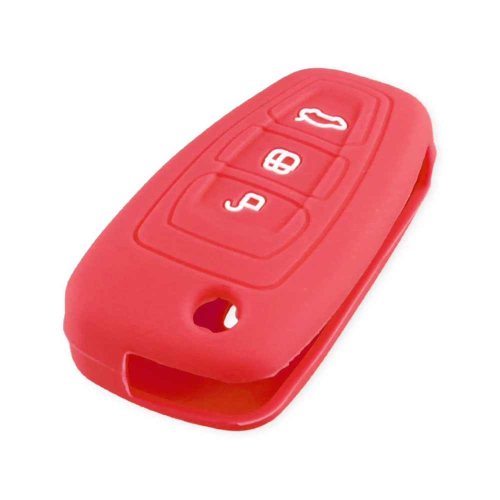 KEYYOU 3 кнопки силиконовый Автомобильный Брелок-чехол для дистанционного ключа чехол для Ford Ranger C-Max S-Max Focus Galaxy Mondeo Transit Tourneo на заказ