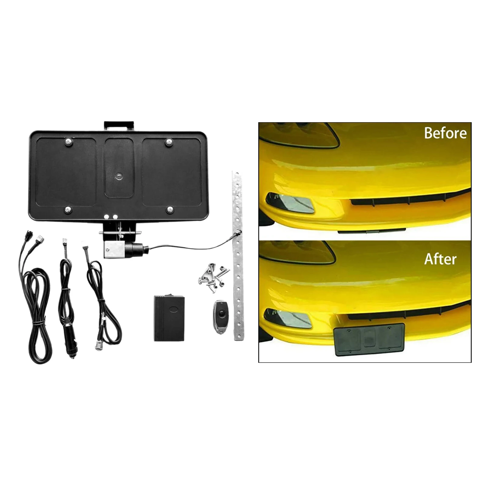 

Shutter Stealth License Plate Frame with Remote Control Bracket 1 remote