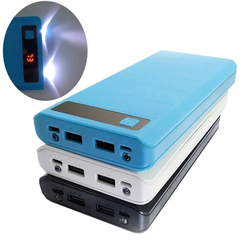 

Type C input 2 USB Ports 8x 18650 DIY Portable Battery Holder LED Display Power Bank Case Box(no battery)