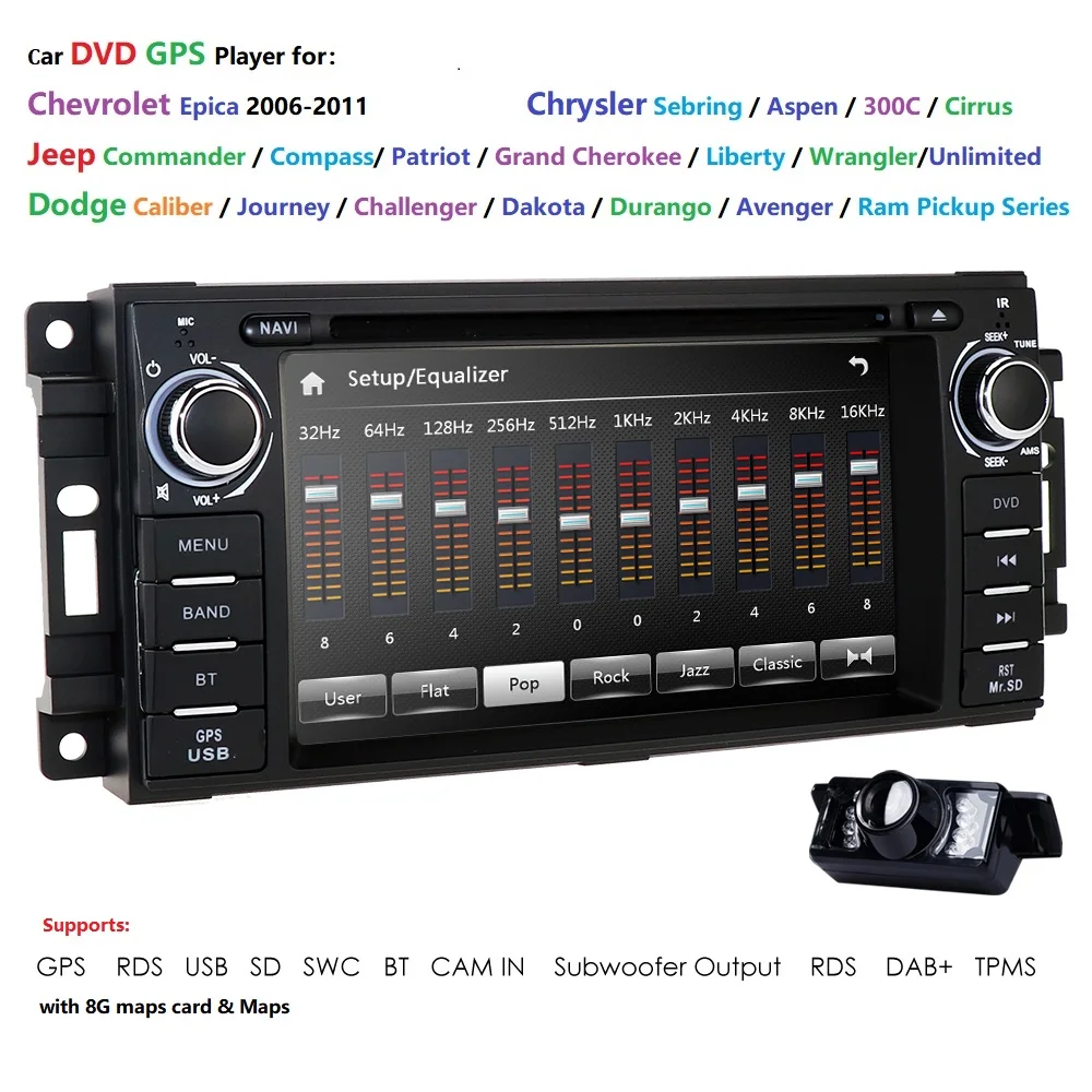 Автомобильный монитор dvd-плеер для Wrangler Compass Grand Cherokee 2008-2011 с gps навигацией Мультимедиа Радио рулевое колесо BT DVR