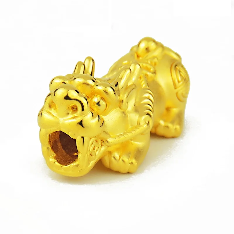 Новый Чистый твердый 24K 3D ремесло желтое золото пиксиу символ удачи 5 размер