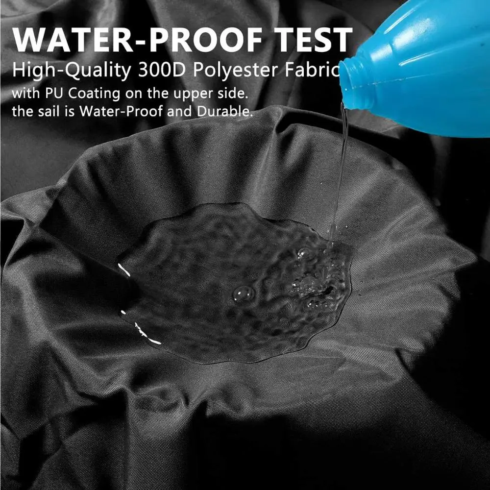 300D черный водонепроницаемый Оксфордский садовый тент для паруса прямоугольный