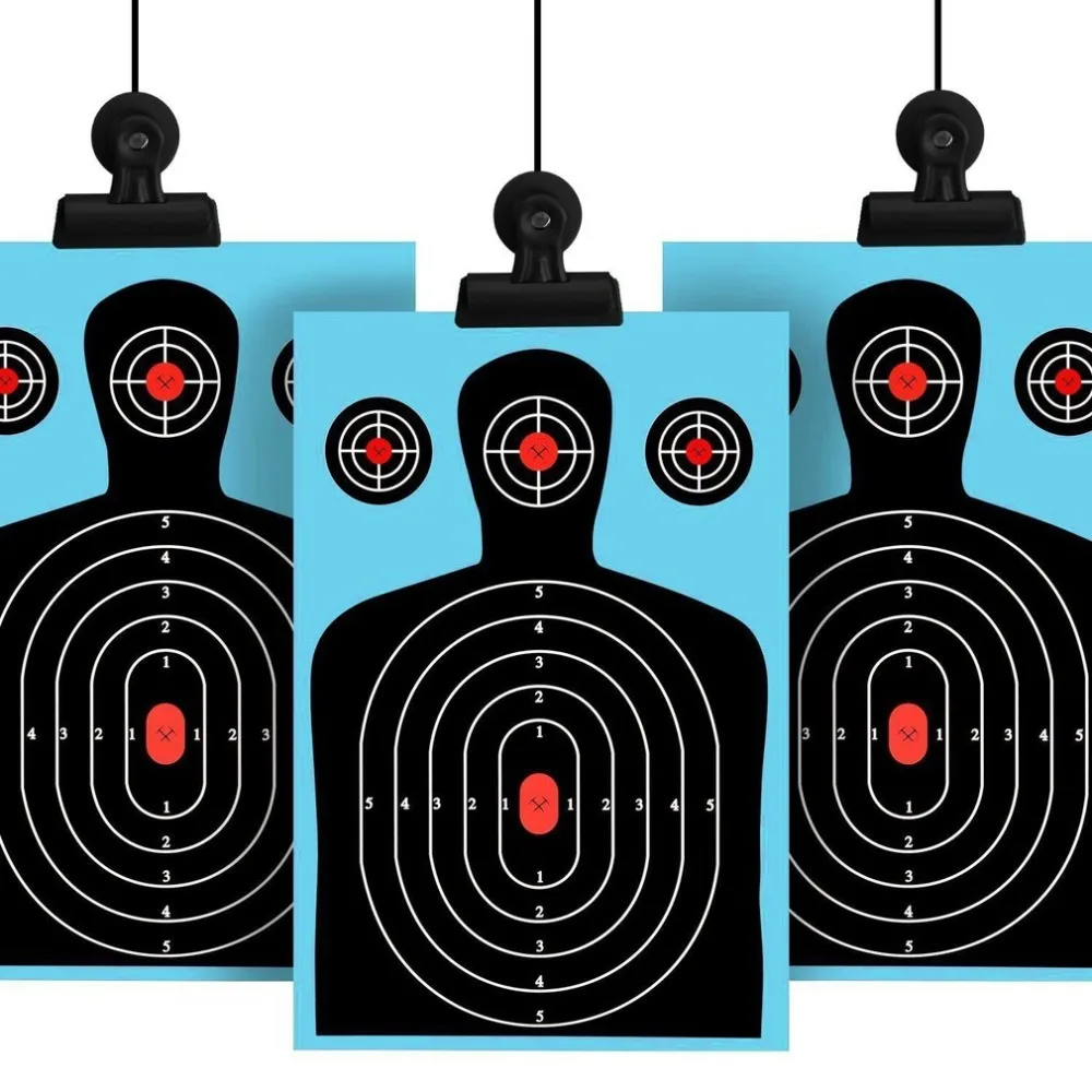 

10pack Shooting Targets 12*18 inch Silhouette Poor Splatter Reactive Paper Targets Fluorescent Rifle Pistol Airsoft Pellet Gun