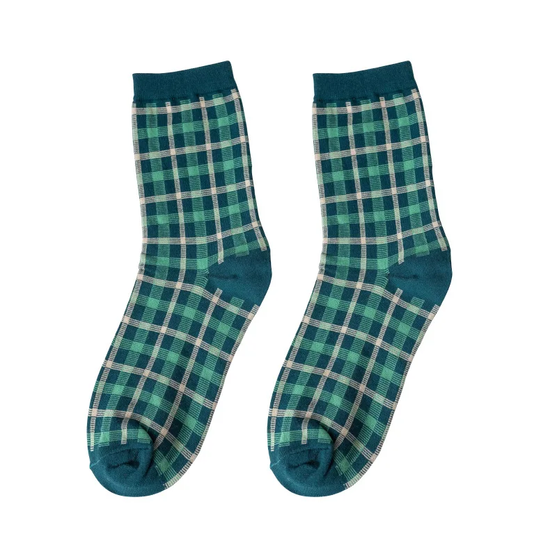 

AOMU 3Pairs/Lot Lovely Girl College Middle Tube Socks Japanese Harajuku Colorful Plaid Sweet Cotton Novelty Skateboard Socks