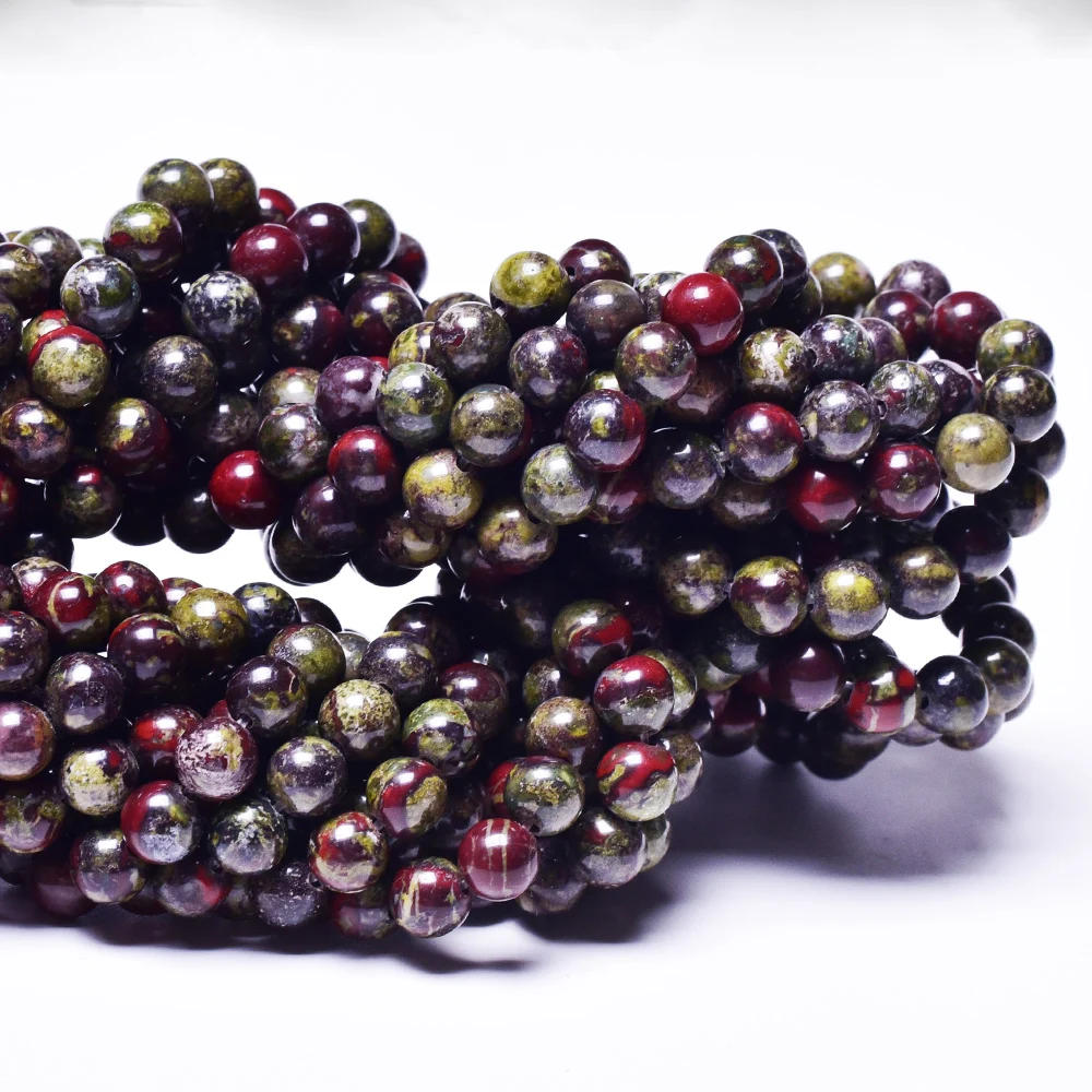 Круглые бусины Asingeloo из натурального дракона и крови женское ожерелье браслет