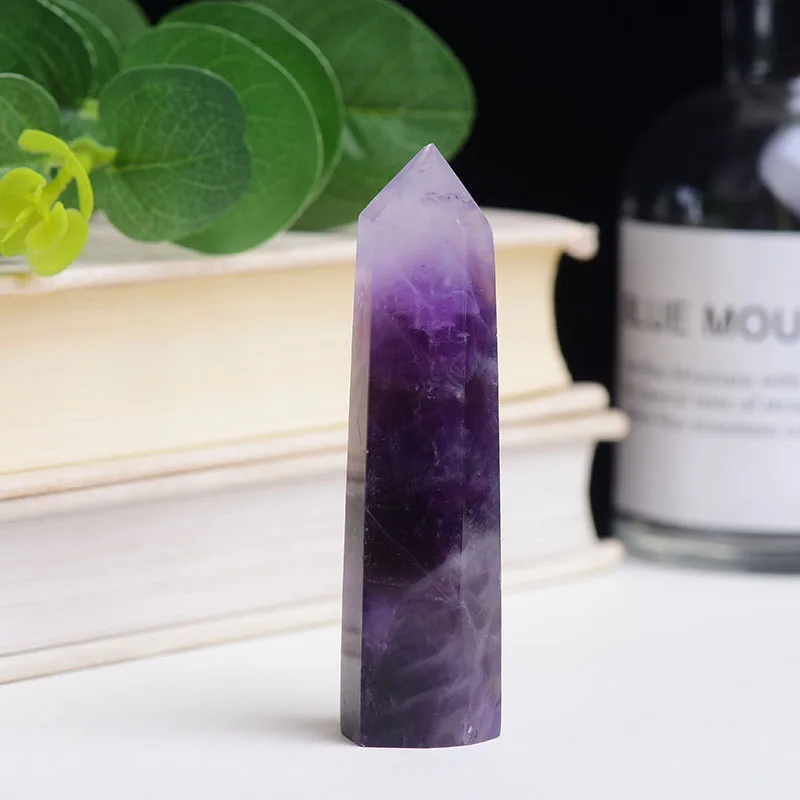 

1pc Natural Dreamy purple Crystal Point Rock Mineral Specimen Obelisk Wand Reiki Healing Stone Home Decoration