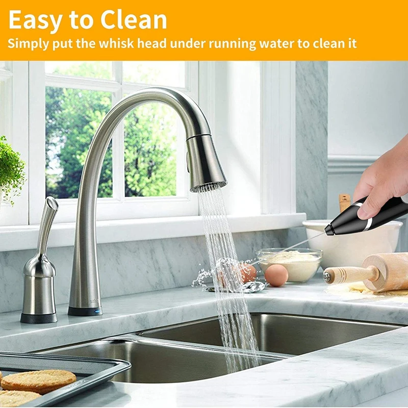 

Milk Frother, USB Rechargeable Hand Mixer with 3 Stainless Steel Whisk LCD Display, 3 Speeds Handheld Frother Whisk