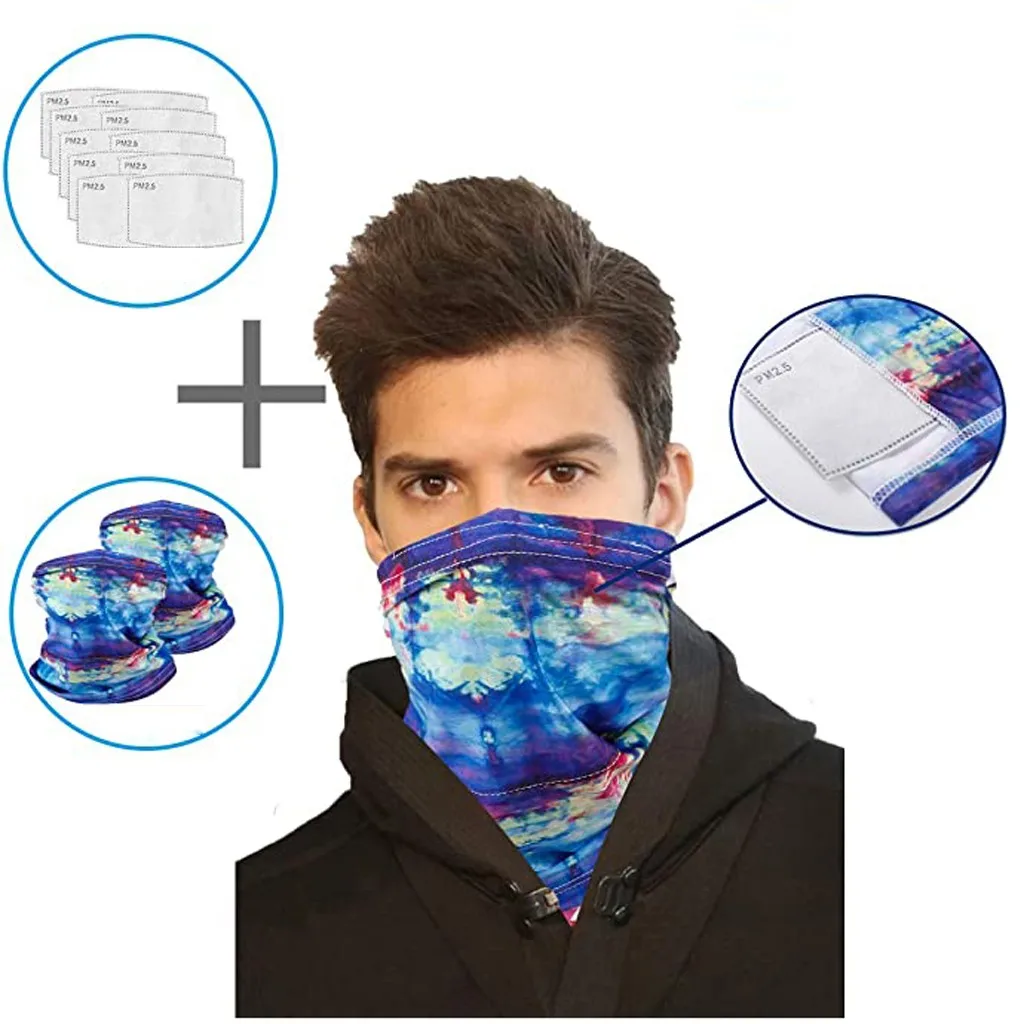 

2PCS Motorcycle Safety Face Mask With 10pcs Filter Motorbike Headwear Riding Scarf Cycling Neck Headband Fullface Shield Mask