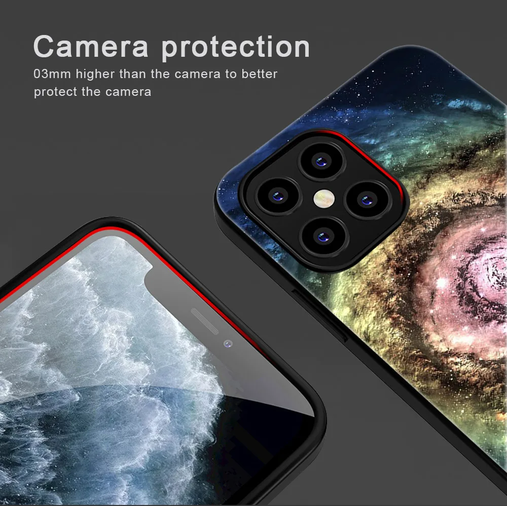

Starry sky Phone Case For iPhone 11 12 Pro Max mini XR X XS Max 7 8 6S Plus SE 2020 Phone Cases Soft TPU Black Cover Coque Funda