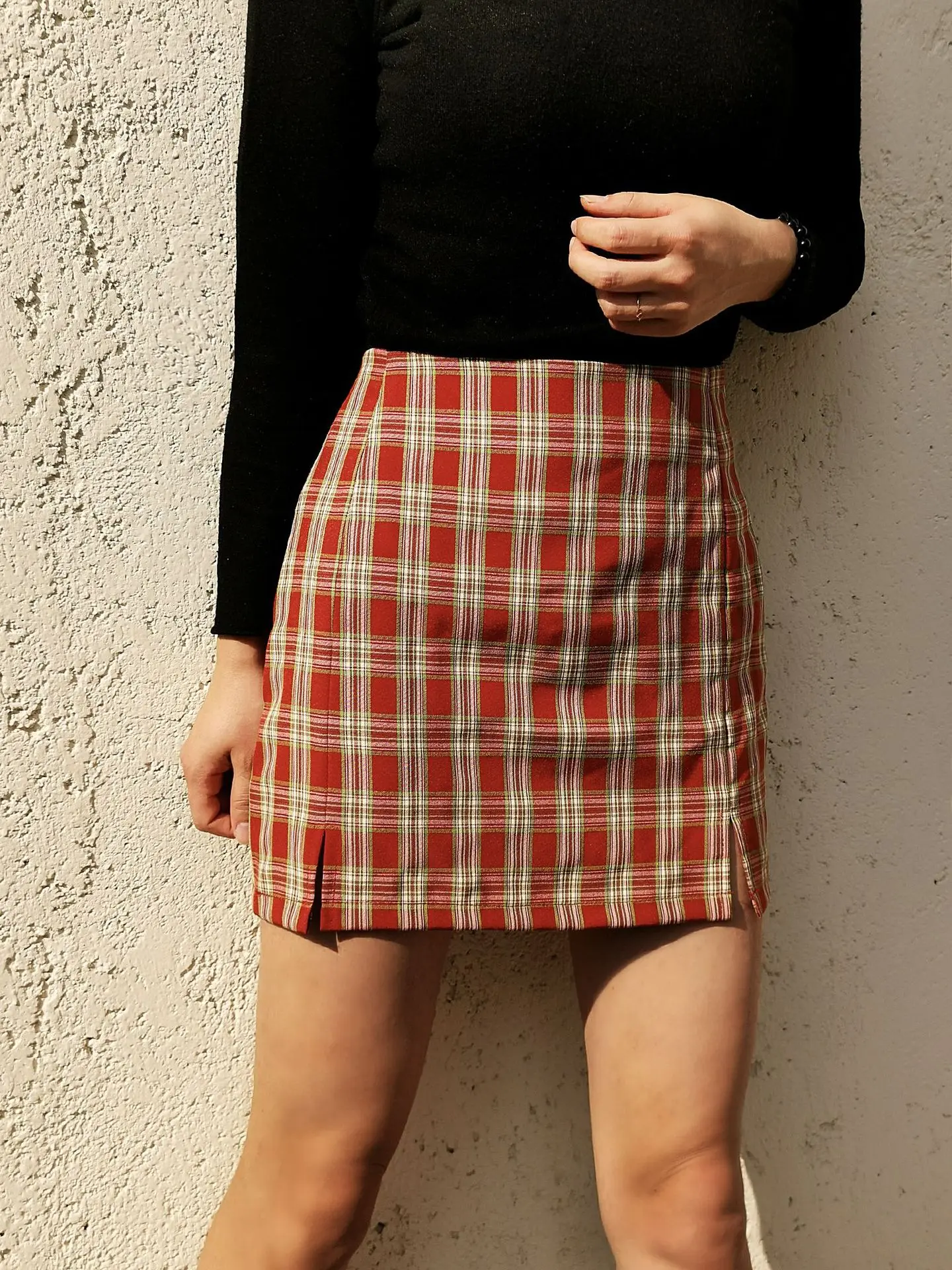 

Summer Cross-border Elegant Women's Hip Skirt Split Ladies High Waist Plaid Skirts Female Womens Mini Harajuku Short Skirt Girls