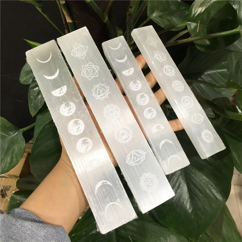 7 Чакр Selenite plapoint волшебная палочка символ минеральная медитация образец рейки