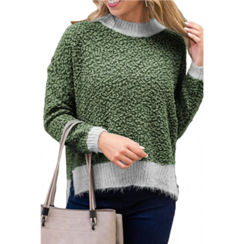 Осенняя рубашка с длинными рукавами для женщин пуловер Футболка круглым вырезом