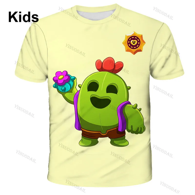 Leon Children's Wear Kids T-shirts Shooting Game 3d T-shirt Shirts Boys Girls Cute Short Sleeve Tshirt Coat Teen Clothes | Детская