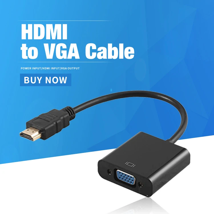 Переходник с HDMI штекер на VGA RGB гнездо Аудио преобразователь видео цифровой