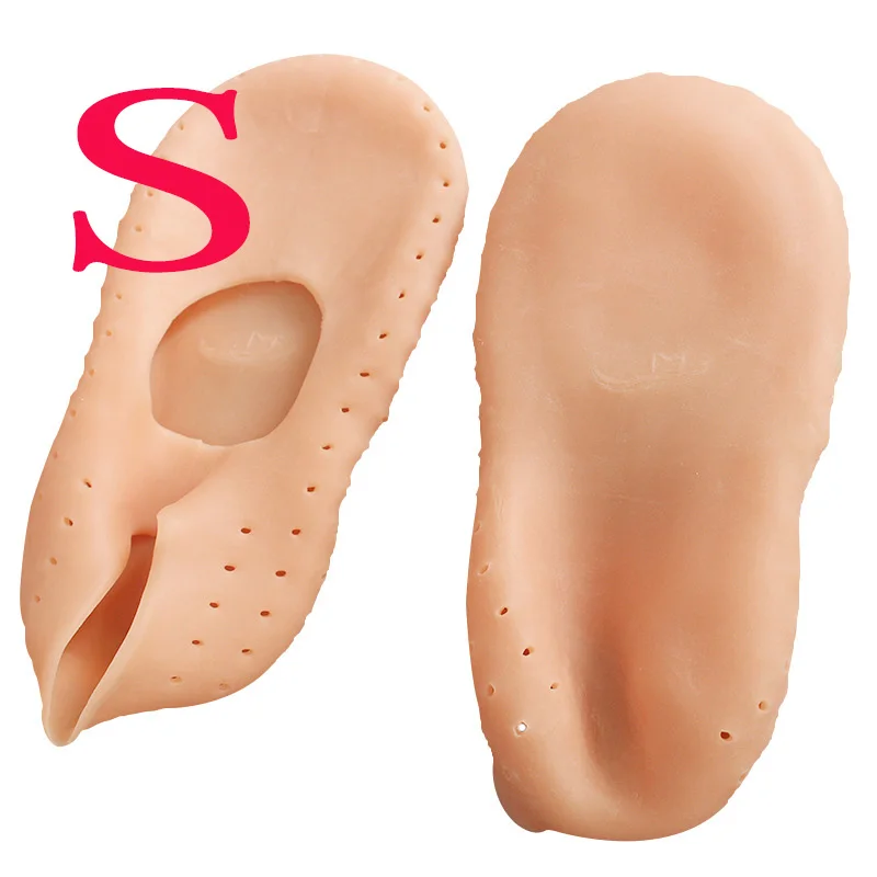 S Skin 33-35 1 пара носки с гелевой подошвой, силиконовый инструмент для ухода за ногами, защита для ног, защита от боли, защита от трещин, увлажнение, удаление ороговевшей кожи, носок с отверстием - Цвет: S Skin 33-35