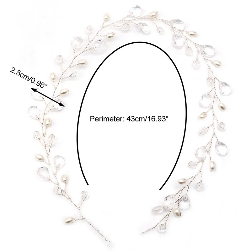 

Bride Bridal hair accessories Headwear Vintage Faux Crystal Pearl Tiara Drop Bridal Headband Wedding Hair Accessories H58E