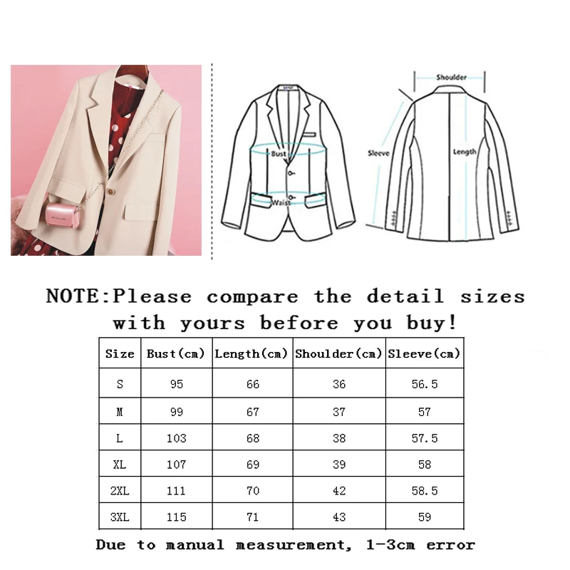 

Vangull 2021 Autumn Blazer Women Single Button Oversized Suits Jacket Office Ladies Loose Plus Size Long Sleeve Out Wear Blazer