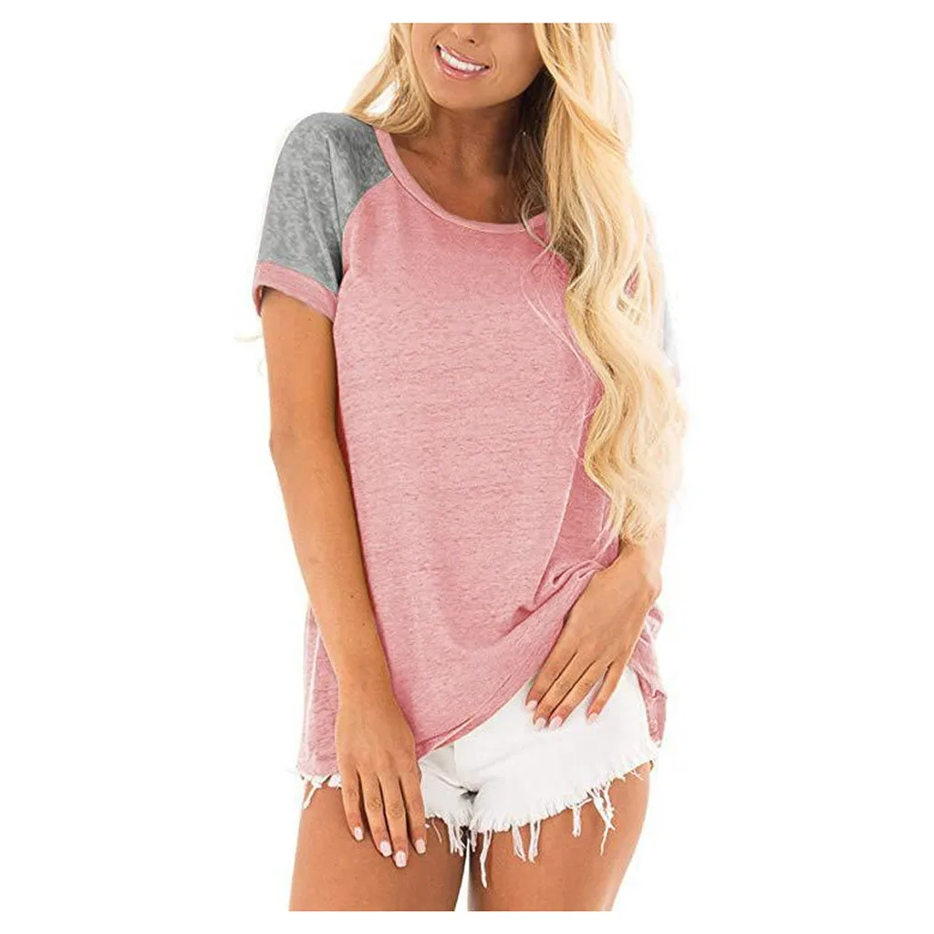 SAGACE женские футболки с круглым вырезом цветные топы короткими рукавами модные